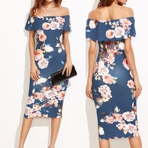 🏆3XHP🏆💼BARDOT DRESS W/scalloped trim